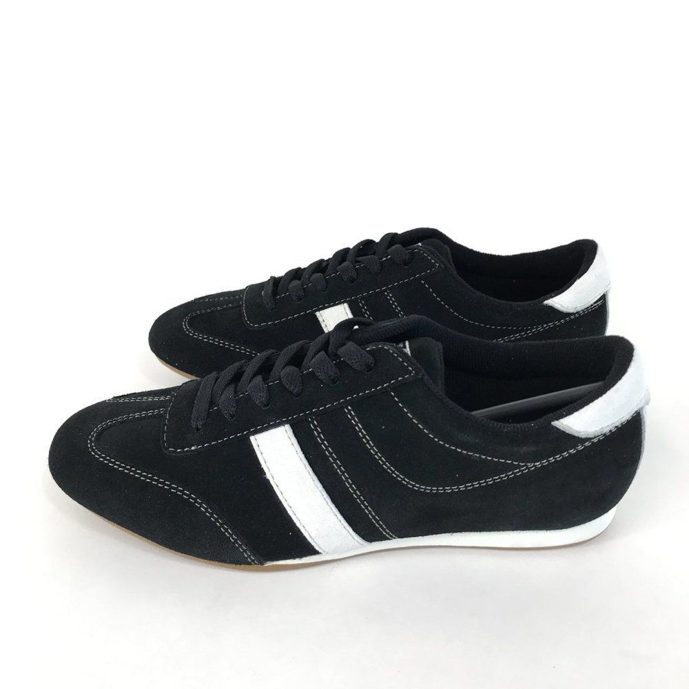 NEW Steve Madden Jockk Black Suede Sneakers Women's Size 10 Leather Lace Up - Picture 5 of 13